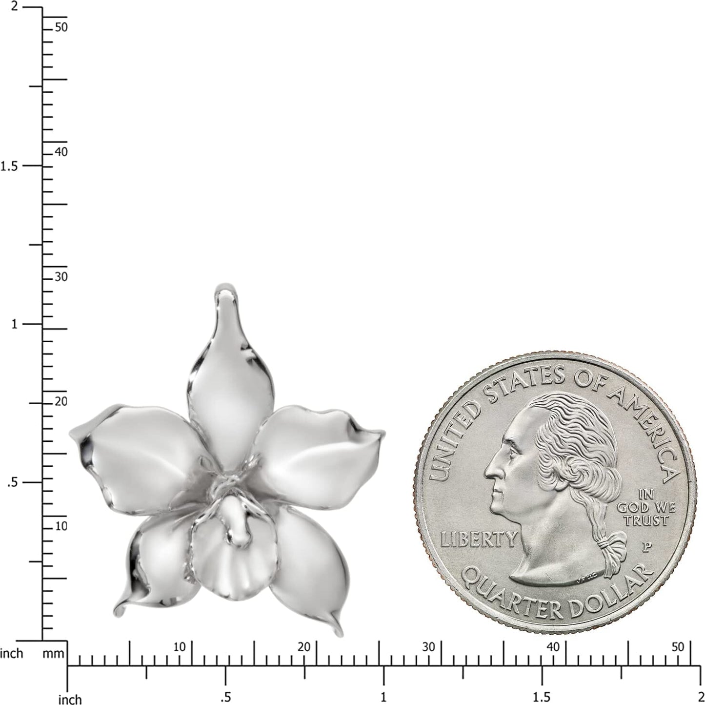 A Collector’s Gift: 925 Sterling Silver Orchid Flower Necklace Pendant with 18" Box Chain, Nickle Free Hypoallergenic for Sensitive Skin, Island Tropical Jewelry with Gift Box Gifts Amazon