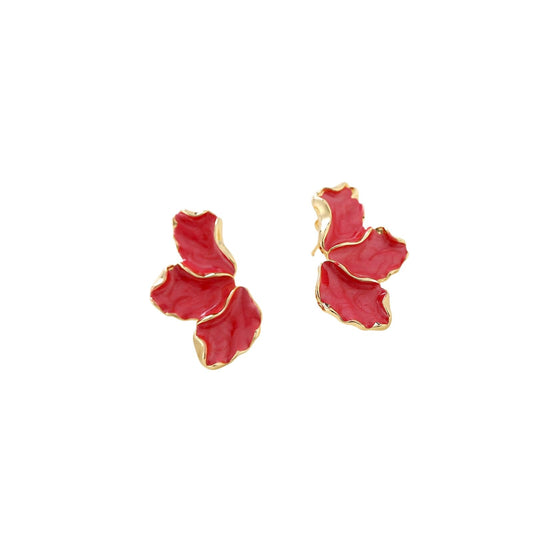 A Collector’s Gift: Petal Earrings for Women Hawaiian flower Earrings Orchid Earrings Stainless Steel Unique Statement Flower Dangle Earrings Jewelry Gifts for Women Gifts Amazon red