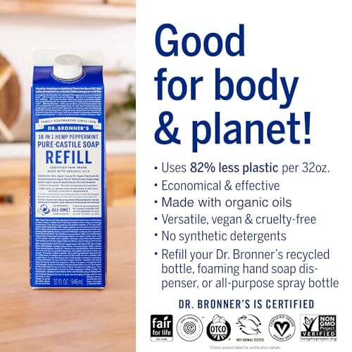 Fertilizer Additives: Dr. Bronner's Pure-Castile Liquid Soap - Made with Organic Certified Oils - Peppermint, 32oz Fertilizer Amazon