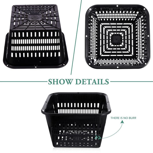 Orchids Supplies: Garden Square Net Pots Heavy Duty - Wide Lip Bucket Basket for Hydroponics Aquaponics Orchids 10pcs Pots Amazon