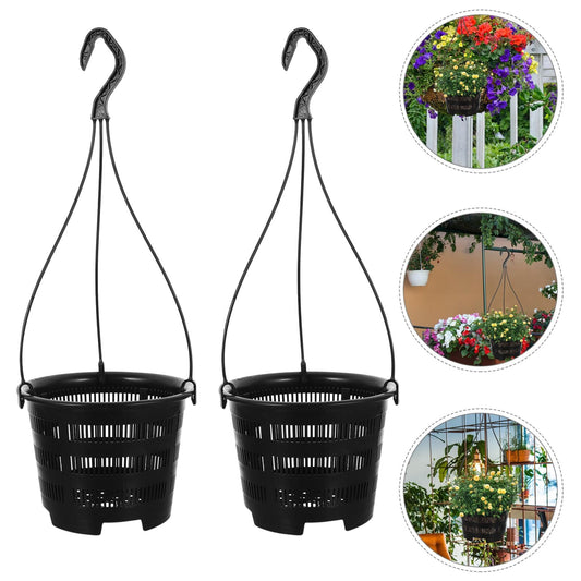 Orchids Supplies: Hanging Flower Pots, Plastic Hanging Orchid Pots Breathable Mesh Net Pot Hanging Basket with Hook 5Pcs Pots Amazon