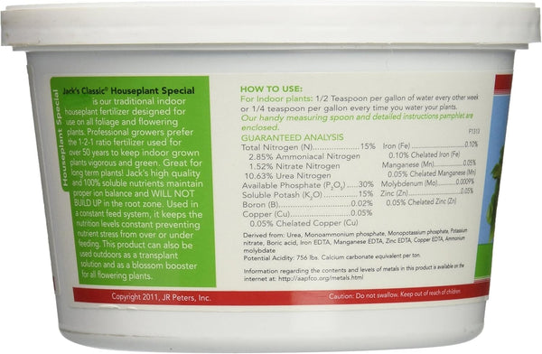 Fertilizer Additives: Jack's Classic 15-30-15 Houseplant Special Water ...