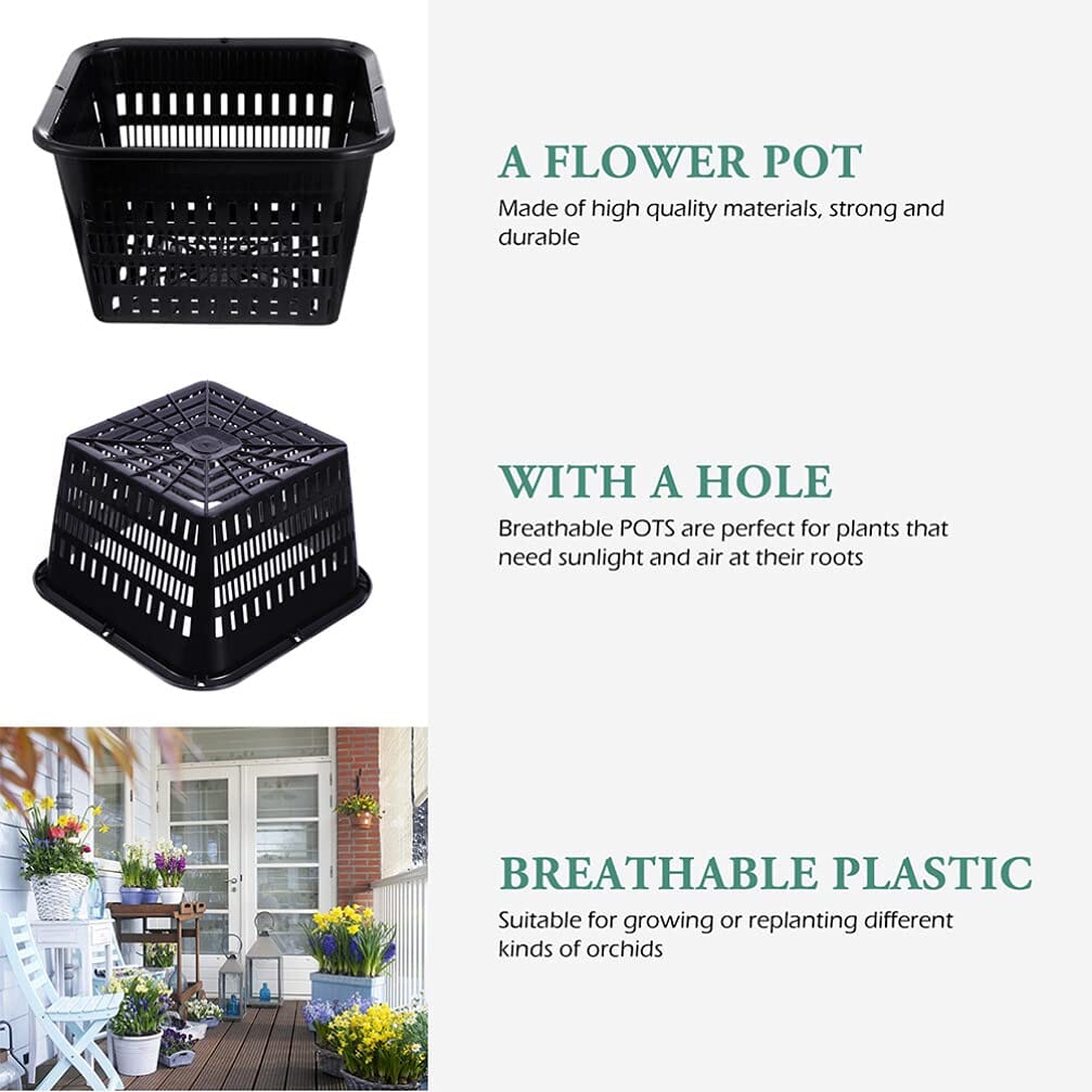 air plant containers amazon Orchids Supplies: Pot Garden Square Net Pots Heavy Duty