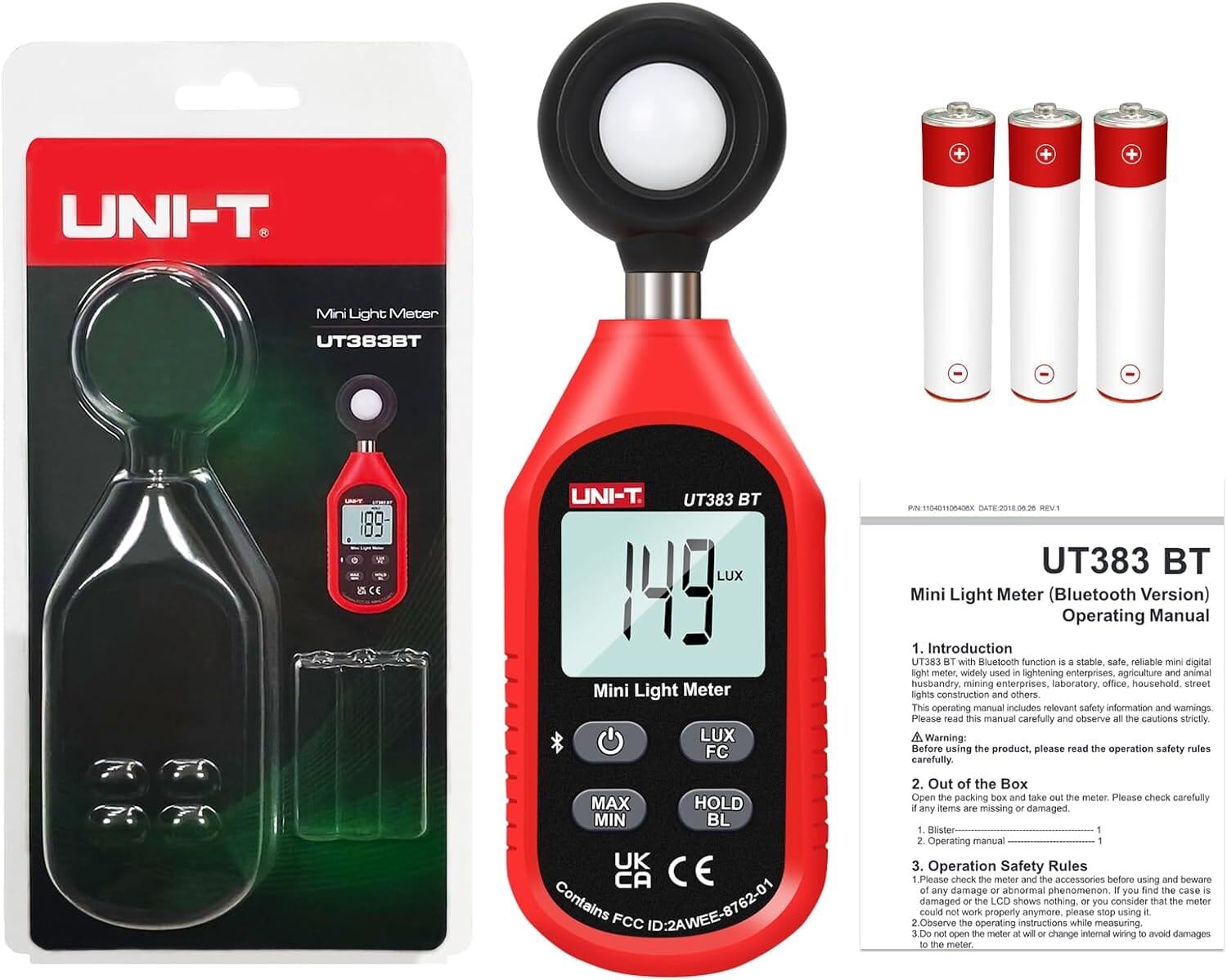 Light Intensity Meter UNI-T UT383 Light Meter Lux Meter Lumens