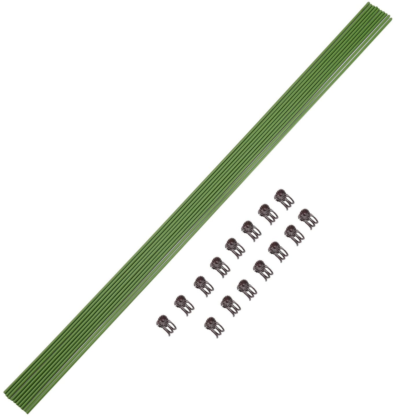 Orchids Supplies: Pot Stakes - Garden Metal Plant Stakes 10PCS with Vine Fixing Clip Set, 15PCS - 24inch Tall Supplies Amazon 