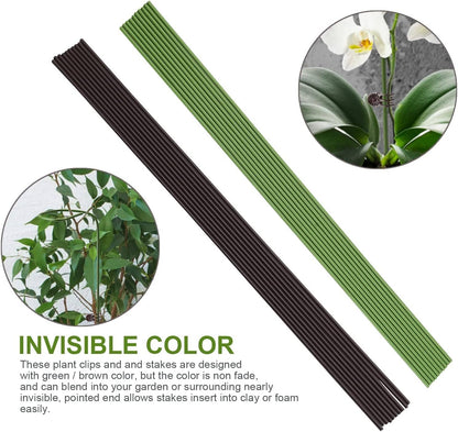 Orchids Supplies: Pot Stakes - Garden Metal Plant Stakes 10PCS with Vine Fixing Clip Set, 15PCS - 24inch Tall Supplies Amazon 
