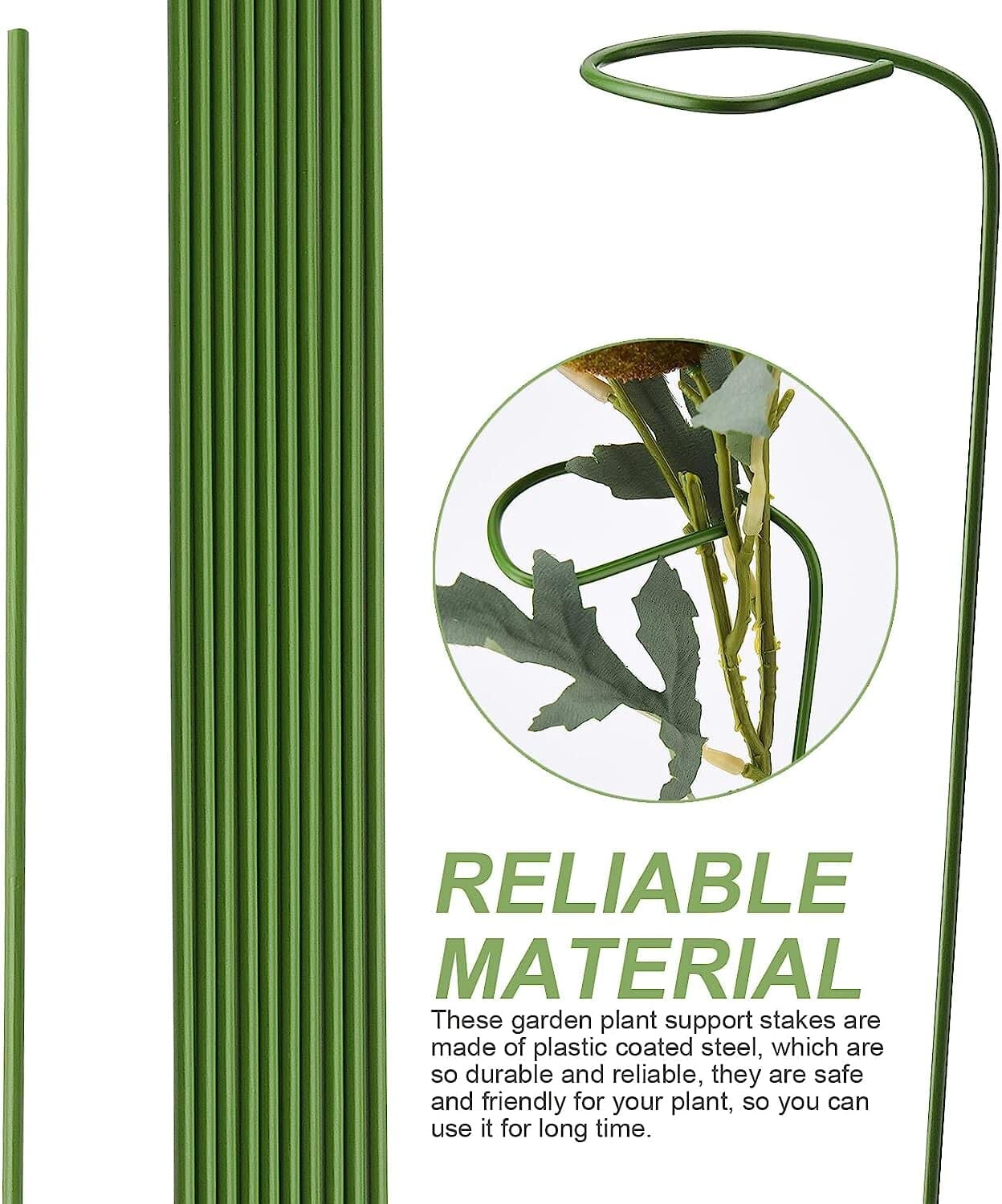 Orchids Supplies: Pot Stakes - Garden Metal Plant Stakes 10PCS with Vine Fixing Clip Set, 15PCS - 24inch Tall Supplies Amazon 