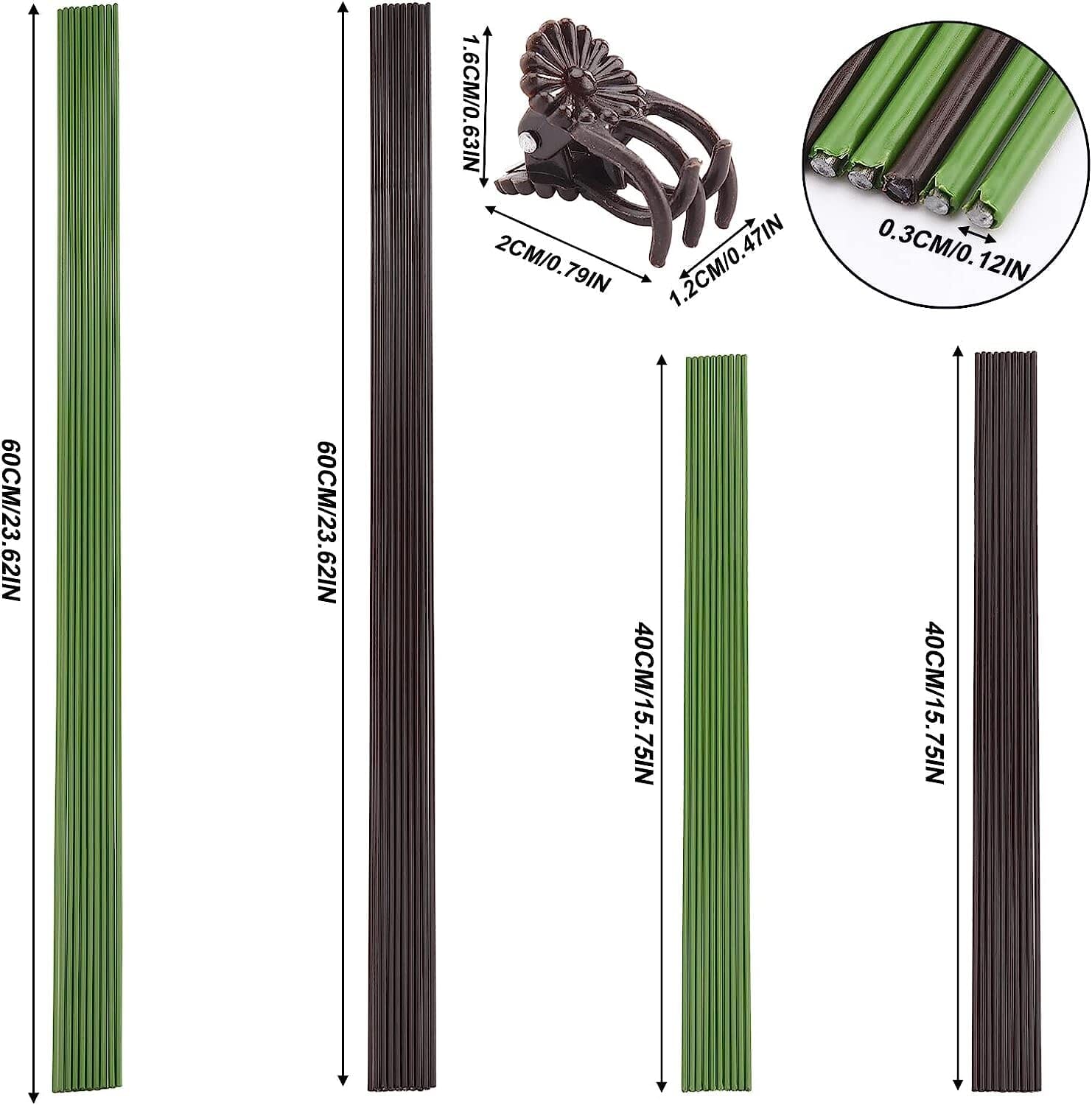 Orchids Supplies: Pot Stakes - Garden Metal Plant Stakes 10PCS with Vine Fixing Clip Set, 15PCS - 24inch Tall Supplies Amazon 