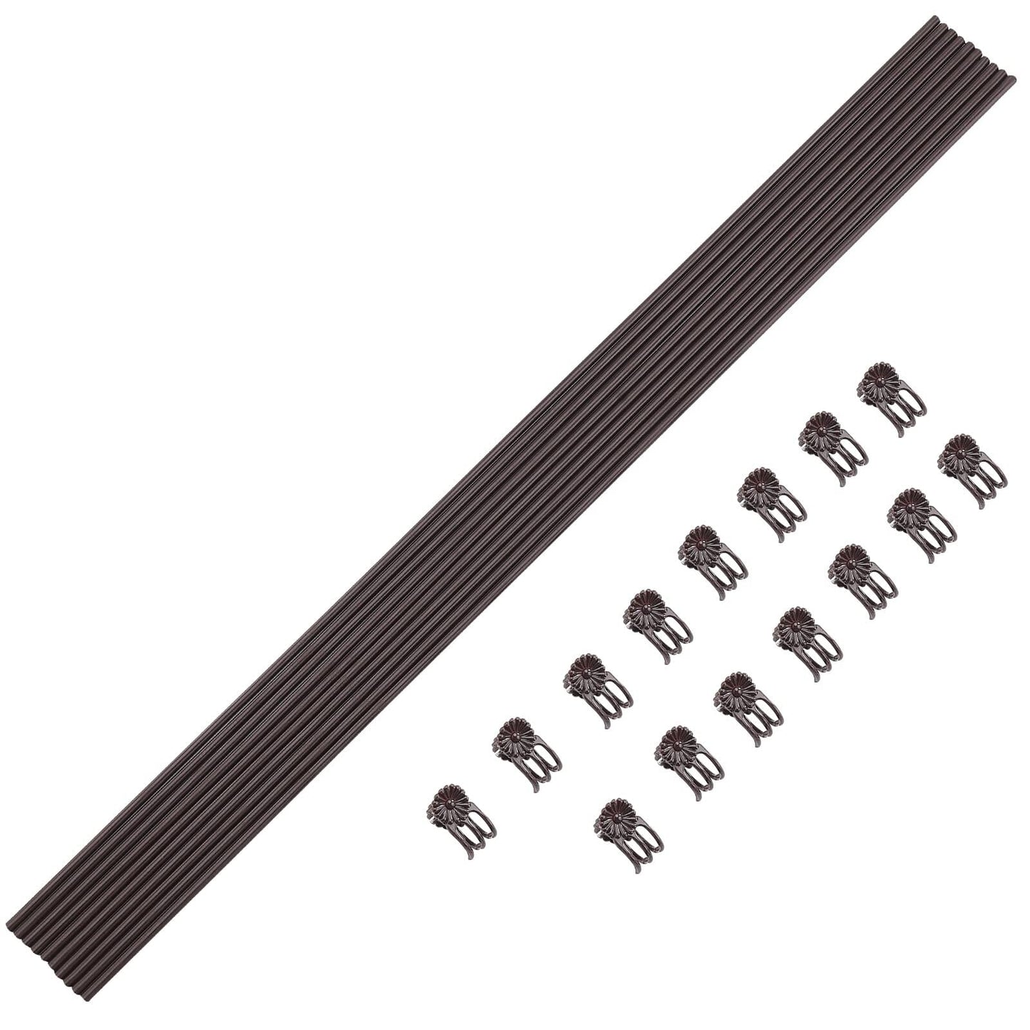 Orchids Supplies: Pot Stakes - Garden Metal Plant Stakes 10PCS with Vine Fixing Clip Set, 15PCS - 24inch Tall Supplies Amazon 